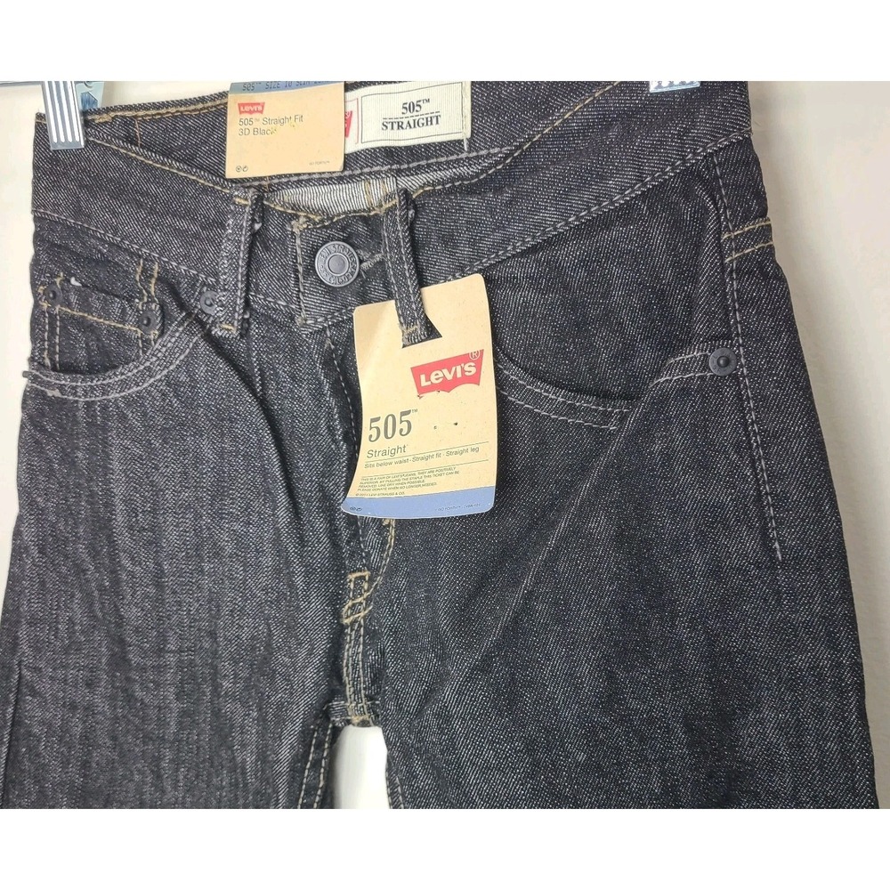 NWT Levi's 505 Boys Jeans Size 10 Slim Straight Dark‎ Wash 25 inseam